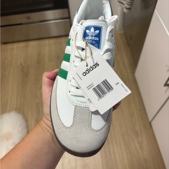 adidas Samba White and Green Sneakers - Picture 2 of 6